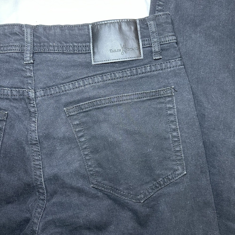 Tailor Vintage Men's 32x32 Black Denim Jeans Connecticut Bristol Skinny Fit - Picture 9 of 12
